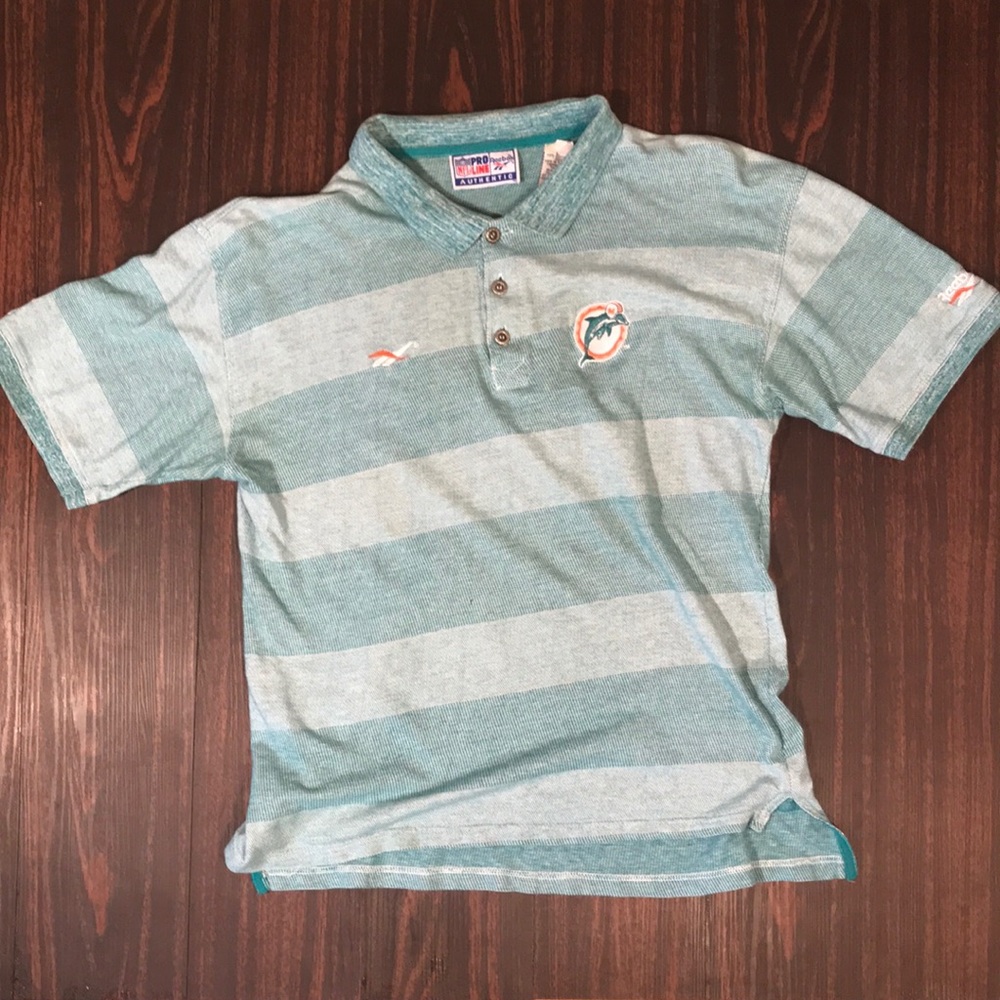 Vtg Miami Dolphins Rebook Polo